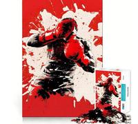 Puzzle per adulti da 1000 pezzi,pugile rosso,combattimento di boxe,giunture lisce,divertente gioco cognitivo,giocattolo per il tempo libero,regalo di compleanno,stimolante (50x75cm)