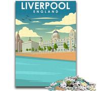 Puzzle per adulti da 1000 pezzi,puzzle artistici di Liverpool,Inghilterra,per adolescenti,per ammazzare il tempo durante le vacanze,con pezzi completamente interconnessi e di forma casuale (50x75cm)