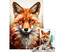 Puzzle per adulti da 1000 pezzi puzzle astratto geometrico con volpe 1000 giocattoli fai da te un'opera d'arte un gioco stimolante e divertente per tutta la famiglia (38x52cm)