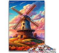 Puzzle per adulti da 1000 pezzi, puzzle colorati a forma di mulino a vento per adolescenti, ideali come regalo per tutta la famiglia dai 14 anni in su (50x75cm)