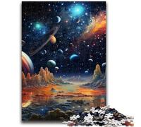 Puzzle per adulti da 1000 pezzi, puzzle colorati dell'universo, per ammazzare il tempo durante le vacanze, con poster abbinato e foglio di quiz (75x50cm)