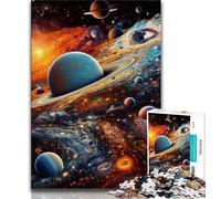 Puzzle per adulti da 1000 pezzi puzzle colorati dell'universo per ammazzare il tempo durante le vacanze con poster abbinato e foglio di quiz 26x38cm