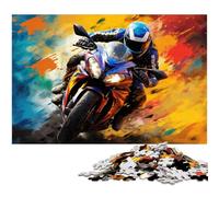 Puzzle per adulti da 1000 pezzi, puzzle colorati di moto GP per adulti, ideali per divertimento in famiglia, relax e regali per le feste, 26X38CM / 10,23x14,96 pollici