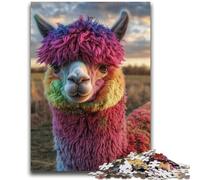 Puzzle per adulti da 1000 pezzi, puzzle colorato Alpaca, aiuta il cervello a esercitare i giocattoli che creano dipendenza per coltivare la pazienza, decorazione perfetta 50x75cm