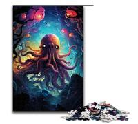Puzzle per adulti da 1000 pezzi puzzle colorato psichedelico con polpo spaziale dipinto giochi educativi per la casa giocattoli fai da te ottimo regalo per i giochi (dimensioni 75x50 cm)