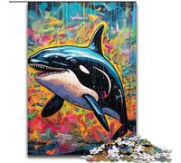 Puzzle per adulti da 1000 pezzi, puzzle con balena dipinta a graffiti, puzzle da 1000 pezzi, rompicapo stimolante per adolescenti e famiglie (dimensioni 26x38cm)