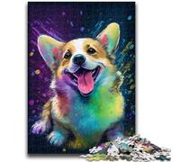 Puzzle per adulti da 1000 pezzi, puzzle con cane Corgi, gioco stimolante e gioco per famiglie, regali di Babbo Natale segreto, 50x75cm