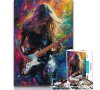 Puzzle per adulti da 1000 pezzi, puzzle con chitarrista, stimolanti giochi di attività per famiglie, giocattolo fai da te per decorare le pareti di casa (dimensioni 38x26cm)