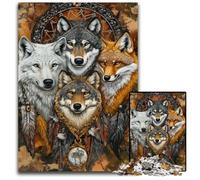 Puzzle per adulti da 1000 pezzi, puzzle con collage di lupi, giocattoli educativi per l'apprendimento, ideali come regali per tutta la famiglia dai 14 anni in su, 50x75cm