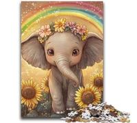 Puzzle per adulti da 1000 pezzi, puzzle con girasoli ed elefanti per adolescenti, antistress, per ammazzare il tempo in casa, con Babbo Natale (75x50cm)