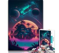 Puzzle per adulti da 1000 pezzi puzzle con isola nello spazio per adolescenti per ammazzare il tempo durante le vacanze a casa con pezzi completamente interconnessi e di forma casuale 75x50cm