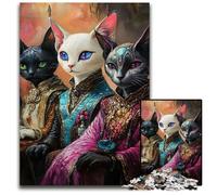 Puzzle per adulti da 1000 pezzi, puzzle con tre gatti linci, sfida educativa, ideale come regalo per tutta la famiglia dai 14 anni in su, 50x75cm