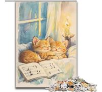 Puzzle per adulti da 1000 pezzi, puzzle da 1000 pezzi con gatto addormentato, per adolescenti, giochi di ruolo impegnativi, 50x75cm