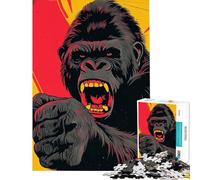 Puzzle per adulti da 1000 pezzi puzzle del gorilla arrabbiato giocattolo antistress da 1000 pezzi decorazione artistica per la casa gioco educativo per tutta la famiglia (38x26cm)
