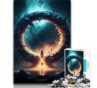 Puzzle per adulti da 1000 pezzi, puzzle del portale del multiverso per adolescenti, con poster abbinato e foglio di quiz per età 14+ (dimensioni 38x26cm)