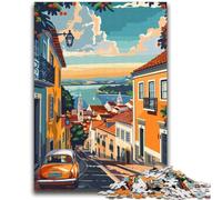 Puzzle per adulti da 1000 pezzi, puzzle della città di Lisbona, Portogallo, sfida difficile e antistress, ideale come regalo per tutta la famiglia (dimensioni 38x52cm)