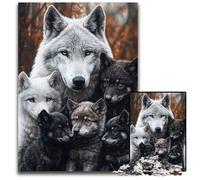 Puzzle per adulti da 1000 pezzi,puzzle di cartone con la famiglia di lupi,ideale come regalo per la decorazione della casa,giocattolo stimolante per la famiglia,perfetto per le serate di gioco