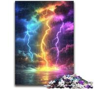 Puzzle per adulti da 1000 pezzi, puzzle di fulmini colorati difficili, antistress, sfida difficile, adatti per la decorazione della scrivania, 50x75cm