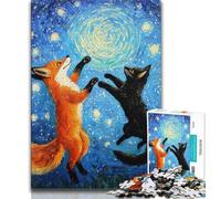 Puzzle per adulti da 1000 pezzi, puzzle di gatti e volpi per adolescenti, ideali come regali per tutta la famiglia, adatti a bambini di età compresa tra 14 e 18 anni (dimensioni 75x50cm)