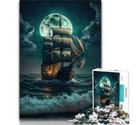 Puzzle per adulti da 1000 pezzi, puzzle di navi pirata per adulti, gioco stimolante, ideale come regalo per tutta la famiglia (dimensioni 75x50cm)