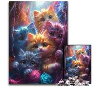 Puzzle per adulti da 1000 pezzi, puzzle di peluche a forma di gattino, puzzle di cartone, antistress, per trascorrere il tempo in casa, un'opera d'arte per bambini dai 14 anni in su, 26x38cm