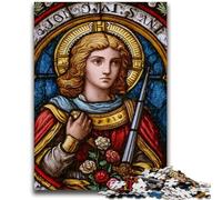 Puzzle per adulti da 1000 pezzi, puzzle di San Giovanni Battista, vetrate colorate, giochi di attività per famiglie, fai da te, giocattolo per la decorazione della parete di casa, regali 26X38CM
