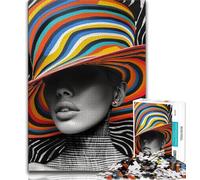 Puzzle per adulti da 1000 pezzi puzzle di una bella donna per ammazzare il tempo in vacanza con poster abbinato e foglio di quiz 75x50cm