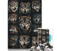 Puzzle per adulti da 1000 pezzi, puzzle difficili con collage di lupi, per ammazzare il tempo durante le vacanze, con pezzi completamente interconnessi e di forma casuale (dimensioni 75x50cm)