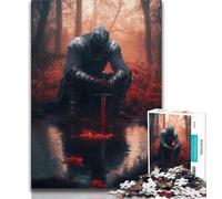 Puzzle per adulti da 1000 pezzi, puzzle "Il cavaliere nella foresta" per adolescenti, con poster abbinato e foglio di quiz per età 14+ (dimensioni 75x50cm)