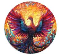 Puzzle per adulti da 1000 pezzi, puzzle in vetro colorato raffigurante una fenice, per adolescenti e famiglie, perfetto come decorazione fai da te e come sfida per il cervello (67,5x67,5 cm)