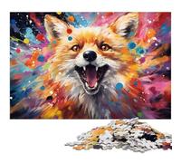 Puzzle per adulti da 1000 pezzi puzzle psichedelici colorati a forma di volpe artica per adulti puzzle di carta ottimi regali per Natale 1000 pezzi (38x26 cm)