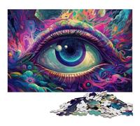 Puzzle per adulti da 1000 pezzi puzzle psichedelico del terzo occhio un'opera d'arte per ragazzi dai 14 anni in su (dimensioni 38x26 cm)