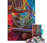 Puzzle per adulti da 1000 pezzi puzzle samurai al neon per adolescenti disegno difficile e stimolante gioco divertente per tutta la famiglia 50x75cm