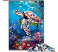Puzzle per adulti da 1000 pezzi, puzzle "Sinfonia di tartarughe marine" per adulti, rompicapo impegnativo per adolescenti, perfetto come decorazione per la casa o come regalo Dimensioni: 26x38cm