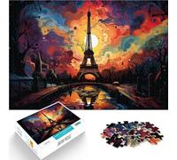 Puzzle per adulti da 1000 pezzi Puzzle Torre Eiffel colorato Giochi educativi 26x38cm Sollievo dallo Stress Staycation Uccidi il tempo per i 14 anni e più