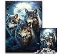 Puzzle per adulti da 1000 pezzi, puzzle "Tre lupi", giocattoli educativi per l'apprendimento, ideali come regali per tutta la famiglia dai 14 anni in su, dimensioni 26x38cm