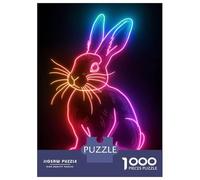 Puzzle Per Adulti Da 1000 Pezzi Rabbit Neon Animal Puzzle Per Adulti Gioco Rompicapo Analisi E Logica Attività Divertenti Da Fare A Casa, 38x26cm/1000pcs