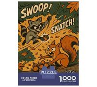 Puzzle Per Adulti Da 1000 Pezzi Raccoon Vs Squirrel Acorn Heist Puzzle Per Adulti Giochi Rilassanti Difficili Ottimo Regalo Per I Giocatori 52x38cm/1000pcs