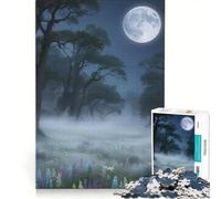 Puzzle per adulti da 1000 pezzi Radura nella foresta al chiaro di luna Gioco impossibile Migliora la memoria con pezzi a incastro di forma casuale 50x75cm