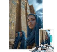 Puzzle per adulti da 1000 pezzi raffigurante donne egiziane davanti a un tempio Gioco rilassante di analisi e logica compleanno e Natale (dimensioni 38x52cm)
