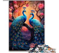 Puzzle per adulti da 1000 pezzi raffigurante due pavoni, in legno, rompicapo ad alta difficoltà per adolescenti, 50x75cm, per decorazioni per la casa, allenamento del cervello e regali per le feste