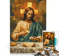 Puzzle per adulti da 1000 pezzi raffigurante Gesù che spezza il pane gioco per famiglie divertente antistress sfida unica 38x26cm