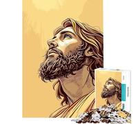 Puzzle per adulti da 1000 pezzi raffigurante Gesù Cristo che guarda in alto arte digitale gioco interattivo giocattolo avvincente per coltivare la pazienza regalo di Babbo Natale segreto ideale