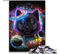 Puzzle per adulti da 1000 pezzi raffigurante il cane Akita nello spazio e la galassia. Puzzle per adulti di 26x38cm. Attività educativa per lo sviluppo delle abilità cognitive. Miglioramento delle