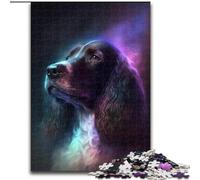 Puzzle per adulti da 1000 pezzi raffigurante il cane Cocker Spaniel, per adolescenti e famiglie, perfetto come decorazione fai da te e come sfida per stimolare la mente (dimensioni: 26x38cm)