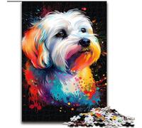 Puzzle per adulti da 1000 pezzi raffigurante il cane Coton De Tuléar. Puzzle da 1000 pezzi per adolescenti, giochi di ruolo impegnativi (dimensioni 26x38cm).
