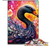 Puzzle per adulti da 1000 pezzi, raffigurante il cigno nero. Livello di difficoltà: principiante. Ottimo come regalo di compleanno e per le feste (dimensioni 26x38cm).