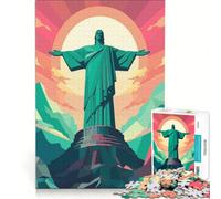 Puzzle per adulti da 1000 pezzi raffigurante il Cristo Redentore Un gioco pratico, divertente e spiritoso, perfetto anche come decorazione da scrivania 38x26cm