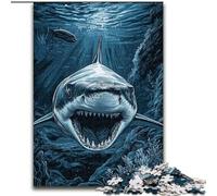 Puzzle per adulti da 1000 pezzi raffigurante il grande squalo bianco, rompicapo stimolante, attività per famiglie, decorazione per la casa, regalo di Natale, 50x75cm