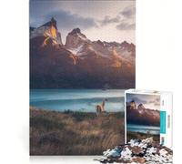 Puzzle per adulti da 1000 pezzi raffigurante il Guanaco in Cile, una montagna, un giocattolo decorativo da parete, ideale per il divertimento di tutta la famiglia, un'ottima idea regalo 50x75cm